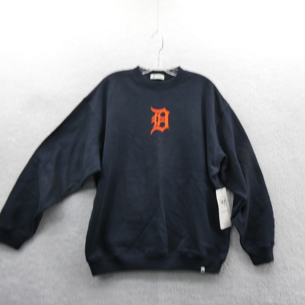'47 Sweatshirt Women Small Detroit Tigers Navy Blue Baseball Club Fleece NEW